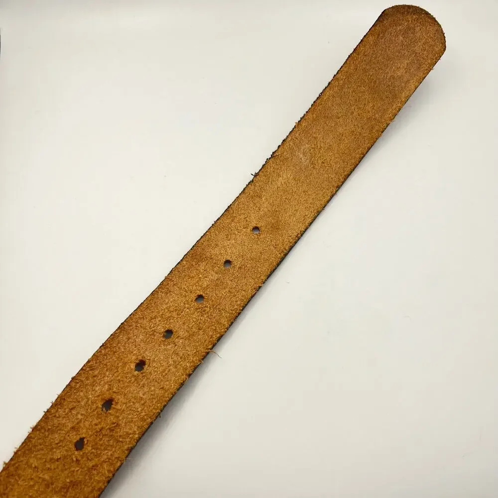 Vintage 80s Rusty Wallace Nascar Hand Tooled Leather Belt Size Medium Handmade